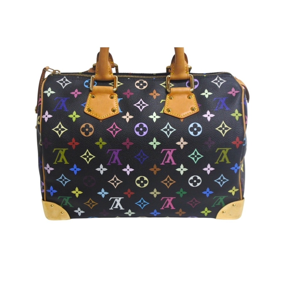 Louis Vuitton Monogram Black Speedy Handbag Takashi by Murakami Multicolore - Picture 3 of 9